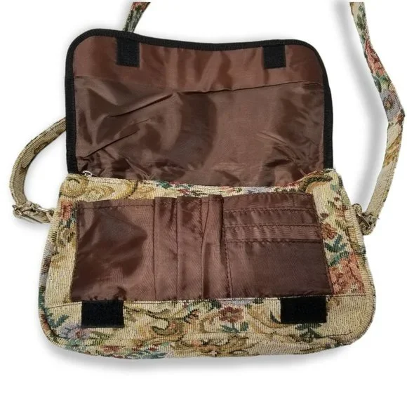 Floral Tapestry Shoulder Bag With Adjustable Strap FairyCore Nature CottageCore - Picture 9 of 10